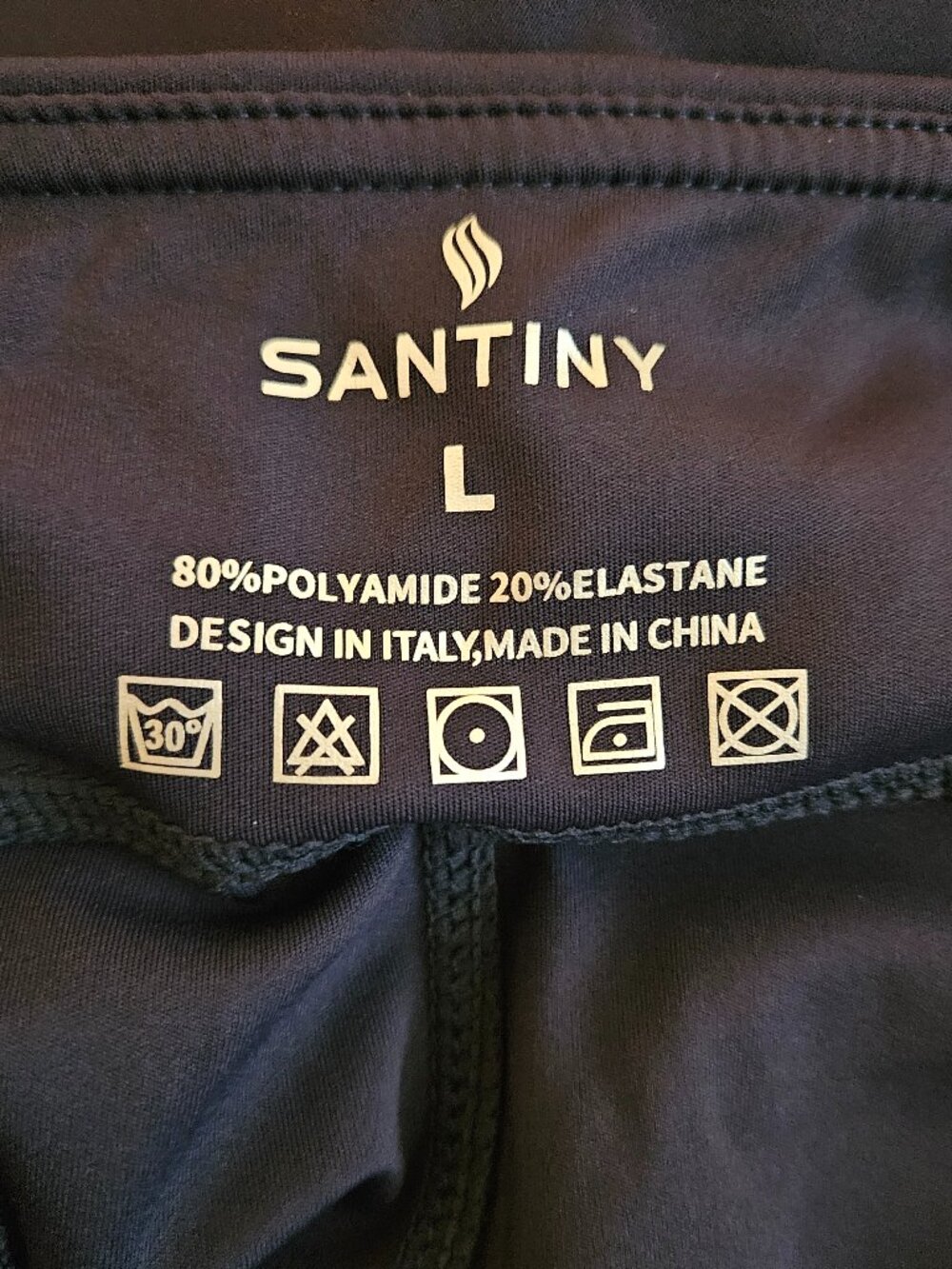 SANTINY Women's Pants 3 Zipper Pockets 7/8 Stretch High Waisted Size L - Picture 3 of 6